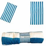 Strandlaken Streep 90x160 cm Blauw/Wit/Katoen