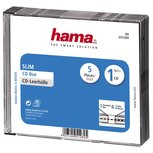 Hama CD Box Slim 5-pack Transparant/zwart