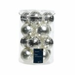 Decoris Glazen Kerstballen 8 cm 16 Stuks Zilver