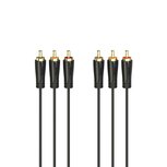 Hama Audio-/videokabel 3 Cinch-stekkers - 3 Cinch-stekkers Verguld 1,5 M