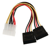 Valueline Vlcp73520v015 Interne Stroom Splitterkabel Molex Mannelijk - 2x Sata 15-pins Vrouwelijk 0,15 M Veelkleurig
