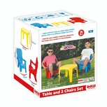Dolu Tafel met 2 Stoelen Blauw/Rood/Geel