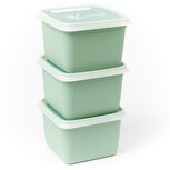 DBP Alaska Diepvriesdozen Vierkant 0.5L 3 Stuks Mintgroen