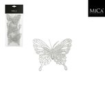 Mica Decorations Clip Vlinder 10x8 cm 3 Stuks Zilver