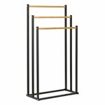 Bathroom Solutions Handdoekrek 45x23x85 cm Metaal/Bamboe/Zwart