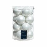 Decoris Glazen Kerstballen 8 cm 16 Stuks Parelmoer