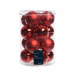 Decoris Glazen Kerstballen 8 cm 16 Stuks Rood