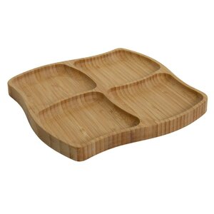 Bamboe Tapasbord met 4 Vakken 20x20x1.5 cm