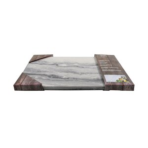 Marmeren Snijplank 30x40 cm Wit/Grijs