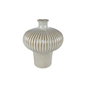 Vaas Jodie 31x31x35.5 cm Aardewerk/Wit/Bruin