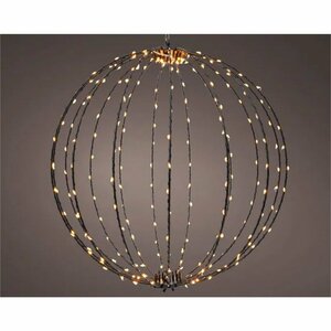 Lumineo Metalen LED Frame Bol 28 cm Zwart Warm Wit Licht