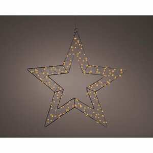Decoratie Metalen LED Ster 1x58x58 cm Zwart