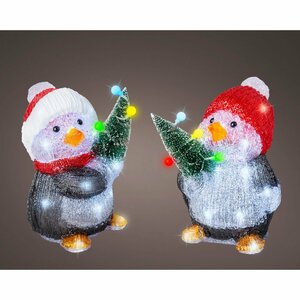 Decoratie LED Pinguïn 17x17.5x26 cm Acryl Assorti