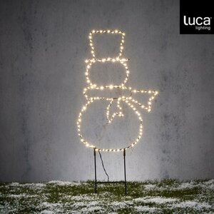Luca Lighting Tuinsteker LED Sneeuwman 30x68.5 cm Warm Wit Licht