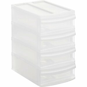 Rotho SYSTEMIX Design Ladekast met 4 Lades 19.6x14.1x23.3 cm Wit