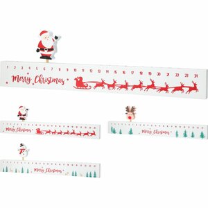 Decoratie Advent Kalender 40 cm Wit/Rood Assorti