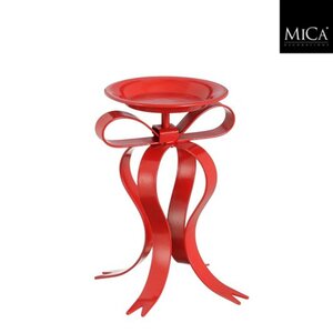 Mica Decorations Kandelaar Strik 17x14x20 cm Rood