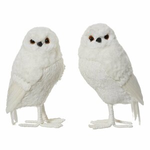 Decoratie Uil 14x13x25 cm Wit Assorti