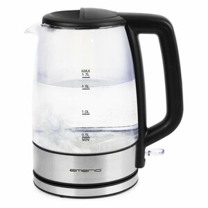 Emerio WK-130126 Glazen Waterkoker 1.7L 2200W RVS/Zwart