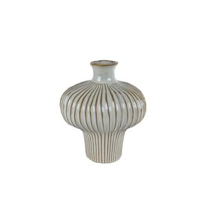 Vaas Jodie 25.5x23.5x29 cm Aardewerk/Wit/Bruin