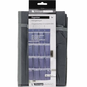 Storage Solutions Deurorganiser 45x110 cm 16 Vakken Antraciet/Grijs