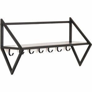 Housevitamin Wandkapstok met 7 Haken 71.5x21.7x36 cm Zwart/Metaal
