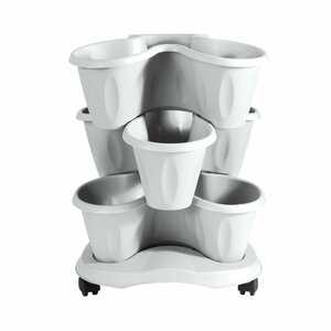 Bama Trifoglio Plantenbak met Wieltjes 40x51 cm Wit