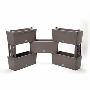 Bama Brick Koppelbare Plantenbakken 75L 59x23x27 cm 5 Stuks Antraciet
