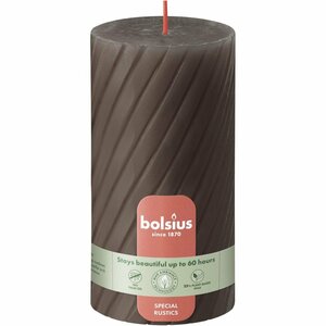 Bolsius Rustiek Twist Stompkaars 13x6.8 cm Rustic Taupe
