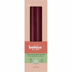 Bolsius Gotische Kaarsen 24.5 cm 4 Stuks Metallic Rood