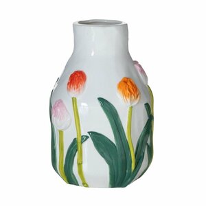Vaas Tulpen 19.5x13 cm Keramiek/Wit
