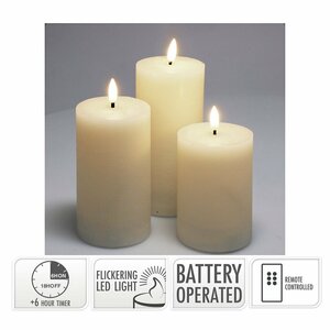 Decoratie LED Kaarsen Set Ivoor