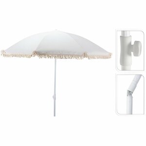 Pro Beach Parasol Aruba met Franjes 180 cm Ecru