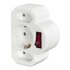 Hama Stopcontactadapter 3-voud. 1x Geaard Stopcontact 2x Euro Schakelaar Wit_