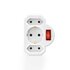 Hama Stopcontactadapter 3-voud. 1x Geaard Stopcontact 2x Euro Schakelaar Wit_