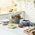 Rotho ELEMENTS Koelkast Bewaardoos Rond 0.7L Mistletoe Groen/Transparant_