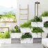 Bama Brick Koppelbare Plantenbakken 75L 59x23x27 cm 5 Stuks Wit_