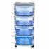 Bama Insieme Ladesysteem met Wieltjes 4 Laden 36x40x80 cm Zilver/Blauw/Transparant_