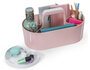HAN HA-1200-86 Toolbox Loft Mobiele Organiser Flamingo Roze 4 Vakken Met Uitneembaar Plateau Sneeuw Wit_