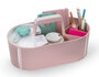 HAN HA-1200-86 Toolbox Loft Mobiele Organiser Flamingo Roze 4 Vakken Met Uitneembaar Plateau Sneeuw Wit_