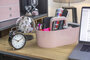 HAN HA-1200-86 Toolbox Loft Mobiele Organiser Flamingo Roze 4 Vakken Met Uitneembaar Plateau Sneeuw Wit_