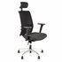 Linea Fabbrica Omnia 01/PT Zwart/Zwart Bureaustoel met 3D Armleuning + Hoofdsteun + Aluminium Voet_