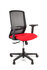 Linea Fabbrica Tekna 01 Zwart/Rood Bureaustoel met 2D Armleuning_