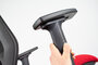 Linea Fabbrica Tekna 01 Zwart/Rood Bureaustoel met 2D Armleuning_