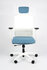 Linea Fabbrica Tekna White 01/PT Lichtblauw/Wit Bureaustoel met 3D Armleuning + Hoofdsteun_