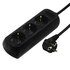 Hama 3-Way Power Strip With Child Safety Feature 3 M Black_