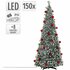 Decoratie Dennenboom met Sneeuw en Ballen + Verlichting 180 cm Groen/Wit/Rood_